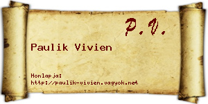 Paulik Vivien névjegykártya